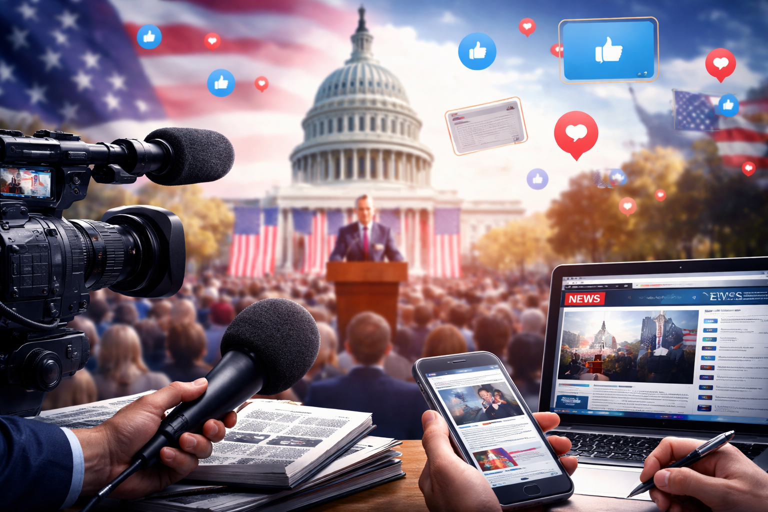 Role of Media in American Politics: A Sociological Perspective