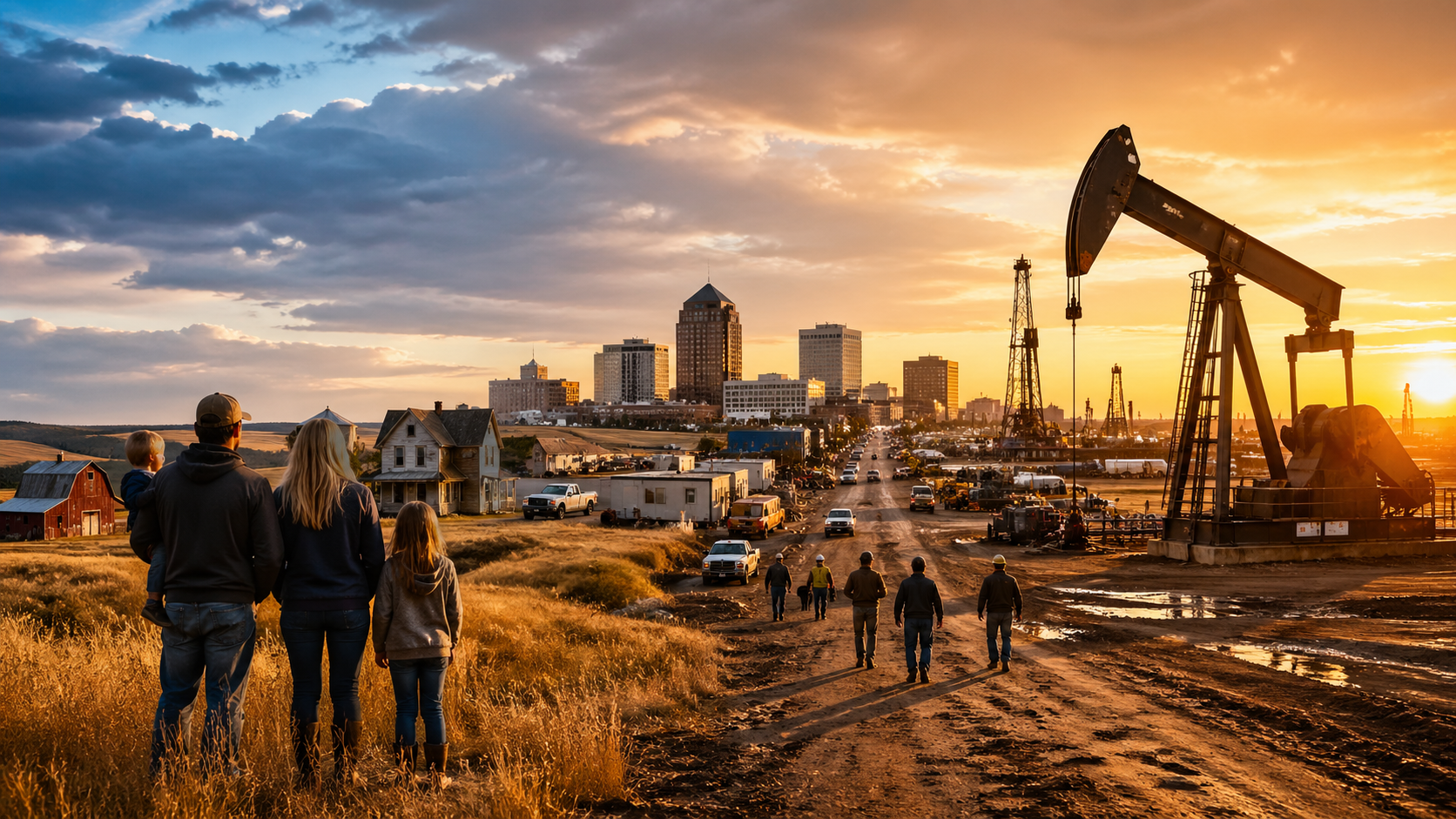 Explore Social Change in North Dakota driven by the oil economy, including migration, urbanization, inequality, and environmental challenges in a sociological perspective.