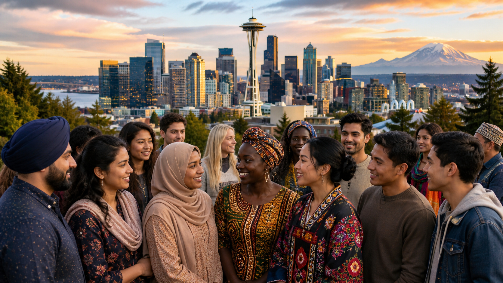 Explore Cultural Diversity in Washington from a sociological perspective, including migration, multiculturalism, identity, social integration, education, economy, and urban diversity.