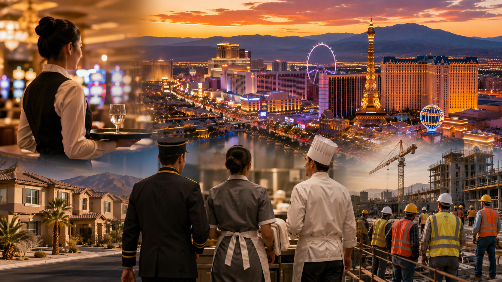 Vibrant city life at golden hour