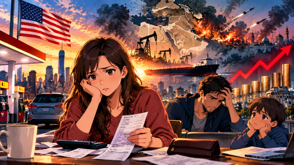 Stress in America caused by Middle East conflict, rising fuel prices, and economic uncertainty.